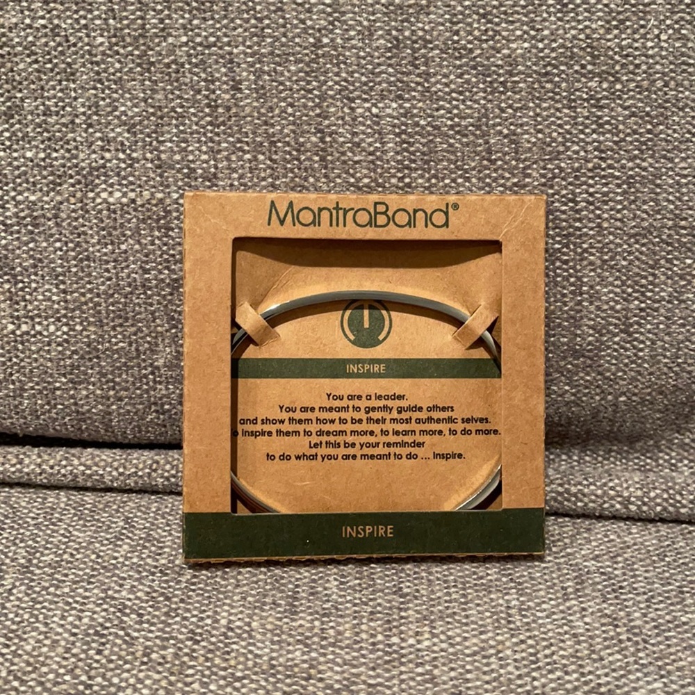 Mantraband inspire silver bracelet